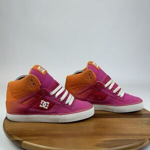 Womens DC Spartan High WC SE Pink Orange Skateboarding Sneakers‎ Shoes Size 7 M